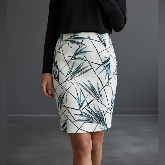 WHITE HOUSE BLACK MARKET Women Pencil Skirt Leaf size 10 career business mature - Picture 1 of 5